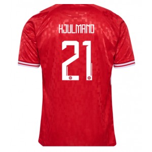 Tanska Morten Hjulmand #21 Jalkapallovaatteet Kotipaita EM-Kisat 2024 Lyhythihainen